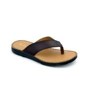 LA CUOIERIA Men Comfort Brown Leather Flip Flops