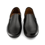 LA CUOIERIA Men Comfy Soft Black Leather Moccasin