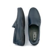 LA CUOIERIA Men Comfy Soft Navy Leather Moccasin