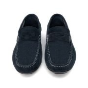 LA CUOIERIA Men Dark Navy Strap Suede Moccasin