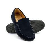 LA CUOIERIA Men Dark Navy Suede Moccasin