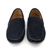 LA CUOIERIA Men Dark Navy Suede Moccasin