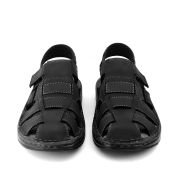 LA CUOIERIA Men Black Leather Sandal