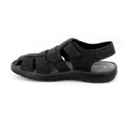 LA CUOIERIA Men Black Leather Sandal