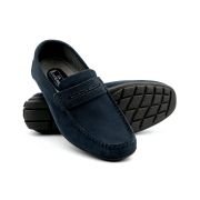 LA CUOIERIA Men Navy Suede Moccasin