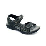 LA CUOIERIA Men Nubuck Black Leather Sandal