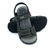 LA CUOIERIA Men Nubuck Black Leather Sandal