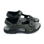 LA CUOIERIA Men Nubuck Black Leather Sandal