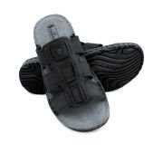 LA CUOIERIA Men Nubuck Black Leather Slipper