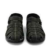LA CUOIERIA Men Nubuck Dark Grey Leather Sandal
