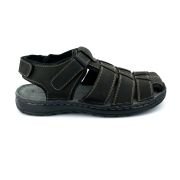 LA CUOIERIA Men Nubuck Dark Grey Leather Sandal