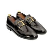 OXBOK Men Patent Shine Chocolate Brown Leather Loafer