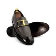 OXBOK Men Patent Shine Chocolate Brown Leather Loafer