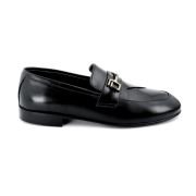OXBOK Men Classic Buckle Black Leather Loafer