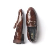 OXBOK Men Classic Buckle Brown Leather Loafer