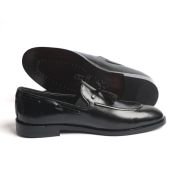 OXBOK Men Classic Tassels Black Leather Loafer