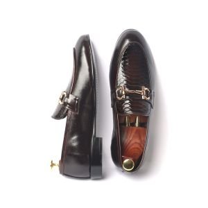 OXBOK Men Croc Brown Leather Loafer