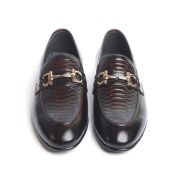 OXBOK Men Croc Brown Leather Loafer