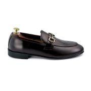 OXBOK Men Croc Brown Leather Loafer