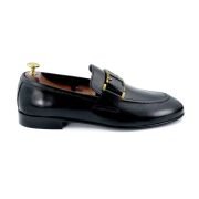 OXBOK Men Mild Gold Black Leather Loafer