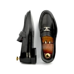 OXBOK Men Formal LV Black Leather Loafer