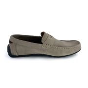 LA CUOIERIA Men Taupe Suede Moccasin