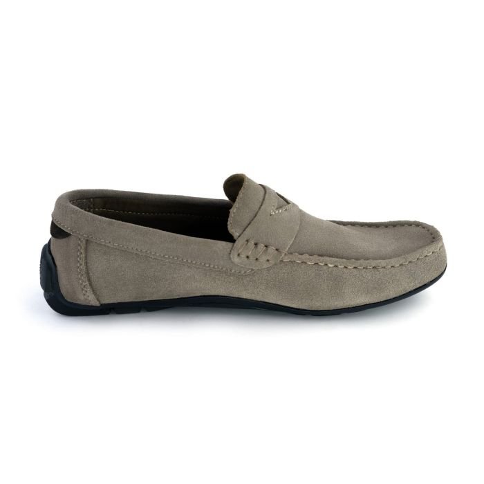 LA CUOIERIA Men Taupe Suede Moccasin