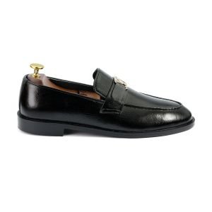 OXBOK Men Formal LV Black Leather Loafer