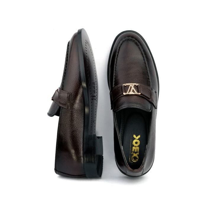 OXBOK Men LV Brown Leather Loafer