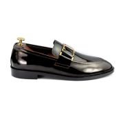 OXBOK Men Patent Shine Chocolate Brown Leather Loafer