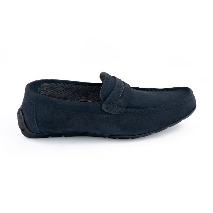 LA CUOIERIA Men Navy Suede Moccasin