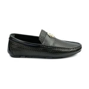 TORO Men Weave Leather RC Black Moccasin