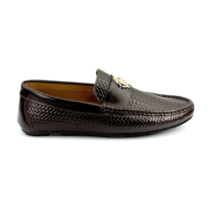 TORO Men Weave Leather RC Brown Moccasin