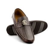TORO Men Weave Leather RC Brown Moccasin