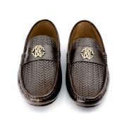 TORO Men Weave Leather RC Brown Moccasin