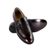 Oxbok Men Print Strap Black Leather Loafer